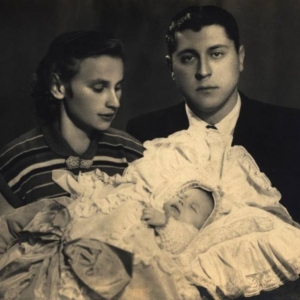 pokaż obrazek - Leokadia Papacz Drzewicka i Zdzisław Suwałowski - chrzest syna Aliny i Mieczysława Papaczów.